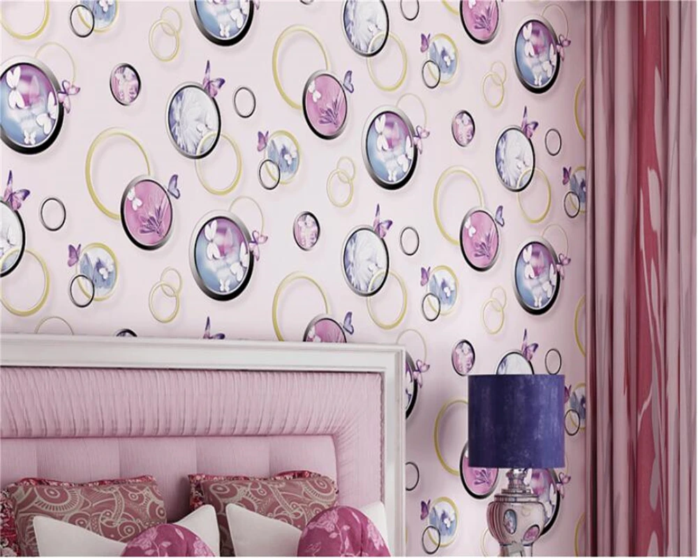 

beibehang wallpaper for kids room New fashion butterfly bubble kids wallpaper bedroom background decorative muralpapel de parede