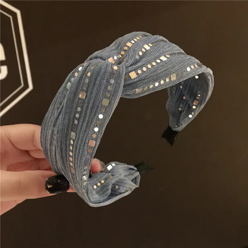 Модные кружевные Блестки для волос обруч аксессуары женщин и девочек повязка с