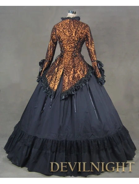 Романтичное винтажное платье с длинными рукавами в готическом викторианском