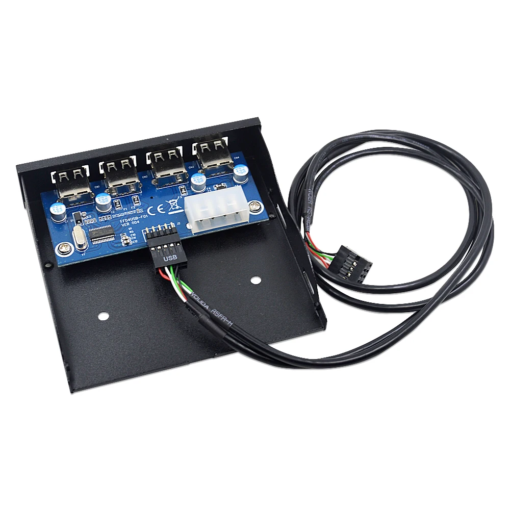 H1111Z 4 Порты и разъёмы USB 2,0 док-станция USB 2,0 адаптер ед. Панель скользящая скоба с 10 пин кабель для рабочего стола 3,5 дюйма FDD ячейка для дискет