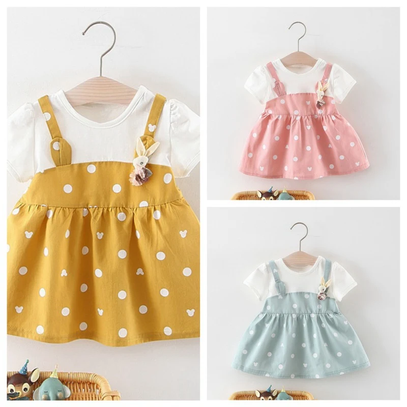 Платье с короткими рукавами для маленьких девочек платье принцессы хлопковый
