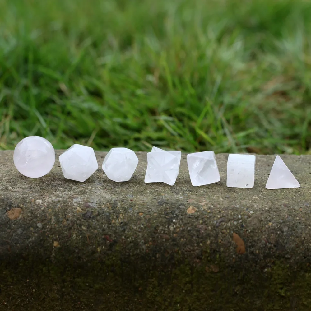 Резной кристалл розовый кварц Платонические Твердые геометрические священные