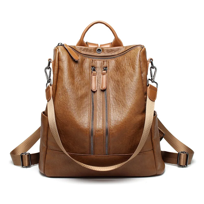 

2021 Backpacks For Women bag Fashion Soft PU Leather School Bags for Teenage Girls travel Backpack sac a dos mochila feminina