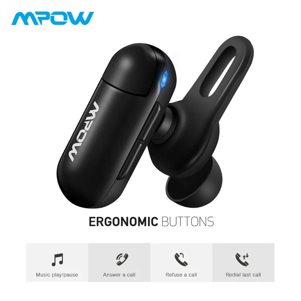 Mpow EM11 мини bluetooth наушники легко управляемые портативные беспроводные с