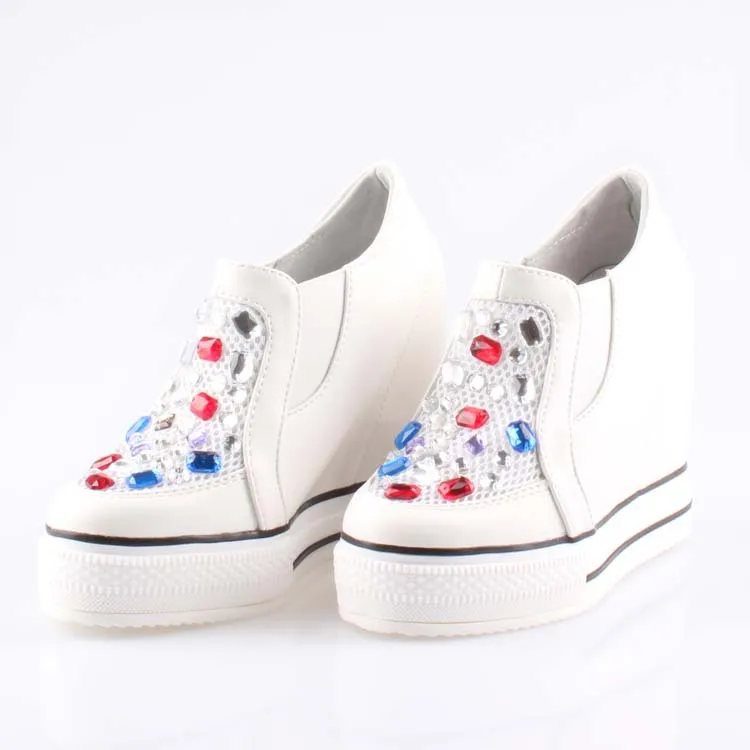 2017 г. женская обувь на платформе повседневная скрытой танкетке с низким верхом