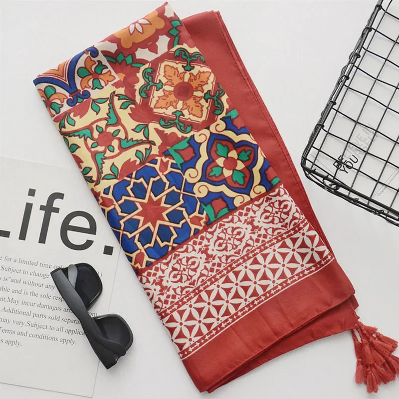 Винтаж элегантные с цветочным принтом бандана Для женщин Уникальный конструктор