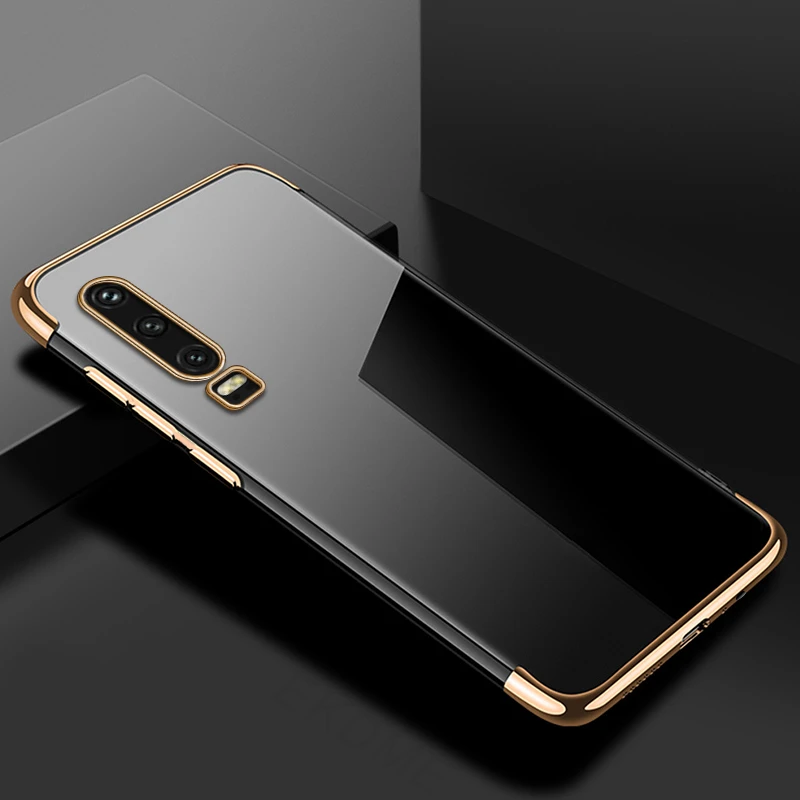 Золотой Мягкий прозрачный чехол для huawei Y5 Y6 Y7 Y9 Prime P Smart Z прозрачный ТПУ чехол для Honor 20 Pro 20i 10i 10 8S 8A покрытие - Цвет: Золотой