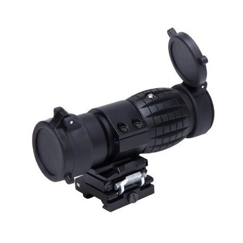 Optic Sight 3X Magnifier Scope Tactical Compact Hunting Riflescope Sights With Flip Up Cover Fit For 20mm Rifle Gun Rail Mount | Спорт и