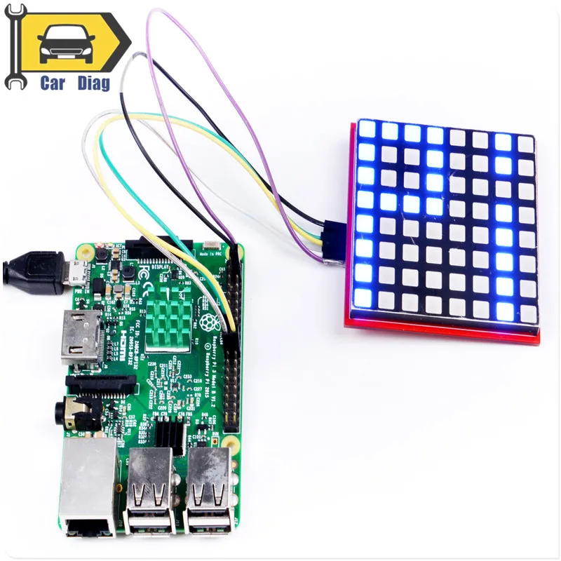 

Newest Raspberry Pi 3 52Pi RGB 8x8 Dot Matrix base on 74HC595 chip