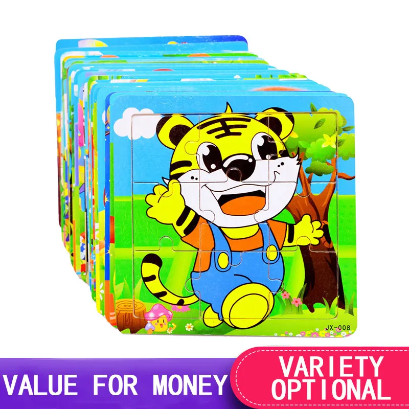 Деревянные головоломки Мультяшные Животные Слон Панда Детские 3D для детей