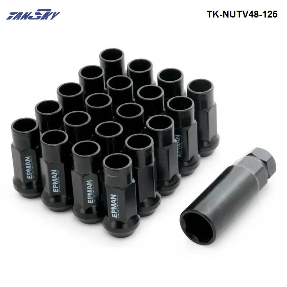 Черный Jdm V48 12x1,25 продлить обода колеса консоль тюнера гайка с коническим отверстием производства желудь фиолетовый EG TK-NUTV48-125 - Название цвета: Черный
