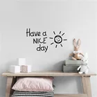 Виниловая наклейка на стену с изображением солнца, приятного дня, для гостиной, спальни, украшения дома, наклейки, искусство, Английский алфавит