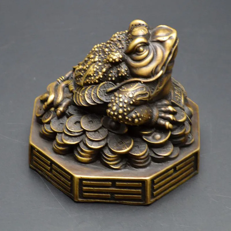 

Pure copper big Bagua toad ornaments, collectibles handicrafts, decorations