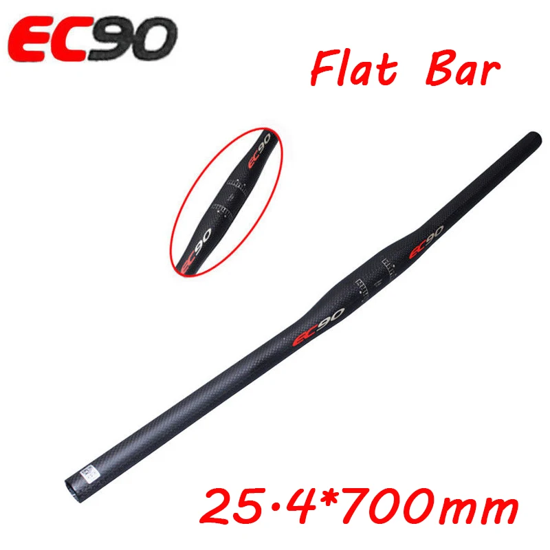 Flat-25.4-700mm EC90 Ud углеродное волокно ручки велосипеда Руль Бар Руль для шоссейного велосипеда из углеродистого волокна 3K плоского подъемный Руль 25,4/31,8 Длина 600/620/640/660/680/700 велосипедный руль - Цвет: Flat-25.4-700mm