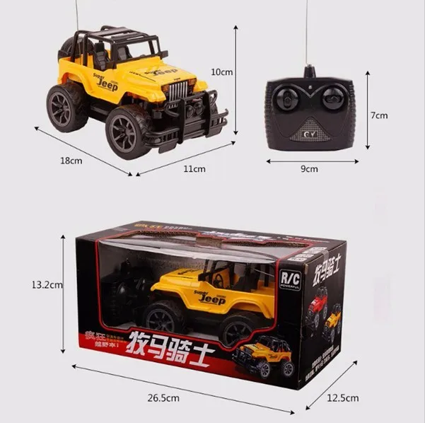 RC Jeep 1/24 Дрифт скорость радио внедорожник дистанционное управление внедорожный автомобиль руль RC внедорожник джип автомобиль игрушка желтый красный игрушки