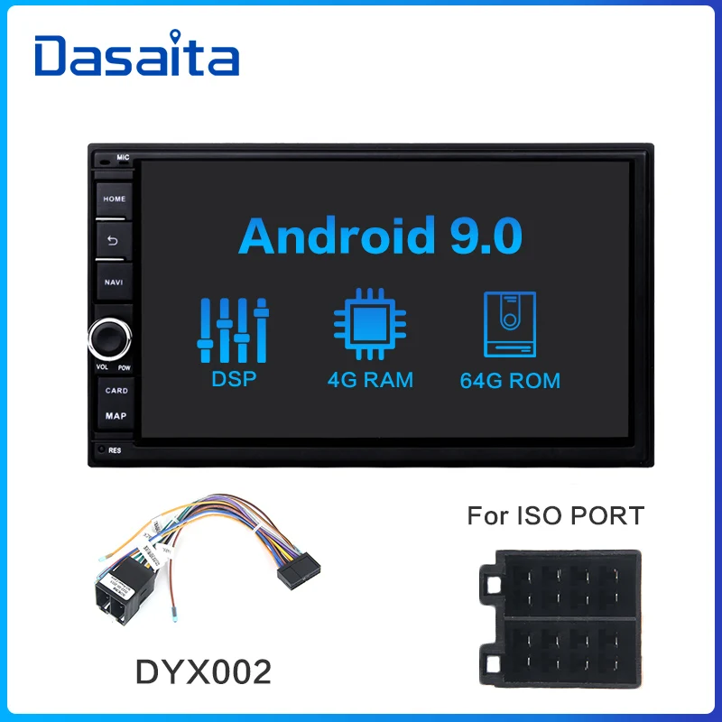 ISO Cable Dasaita Android универсальный автомобильный 2 Din Радио " ips экран Android 9,0 стерео Мультимедиа Навигация для Nissan встроенный DSP - Цвет: ISO Cable