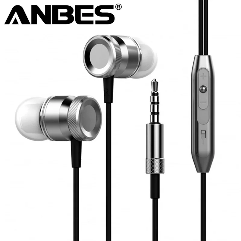 ANBES красочные 3 5 мм проводные наушники металлические стерео музыка Hands Free