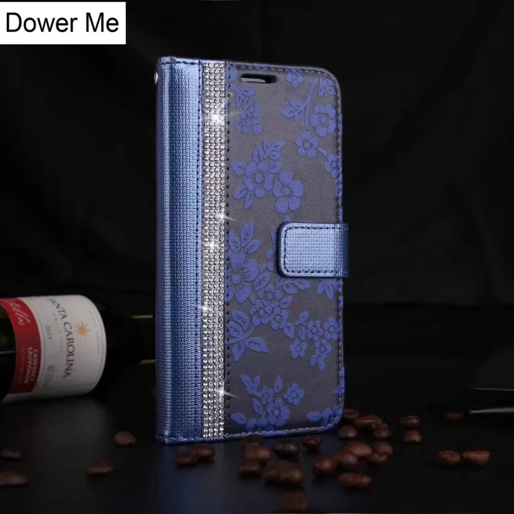 Модный Ретро Бумажник Dower Me с цветами и бриллиантами кожаный флип чехол для Samsung