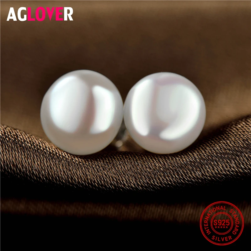 Женские серьги гвоздики из серебра 925 пробы с пресноводным жемчугом|stud earrings|earrings