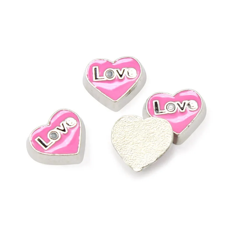 10 шт./лот оптовая продажа мини микс Стиль Сердце плавающие амулеты подходят