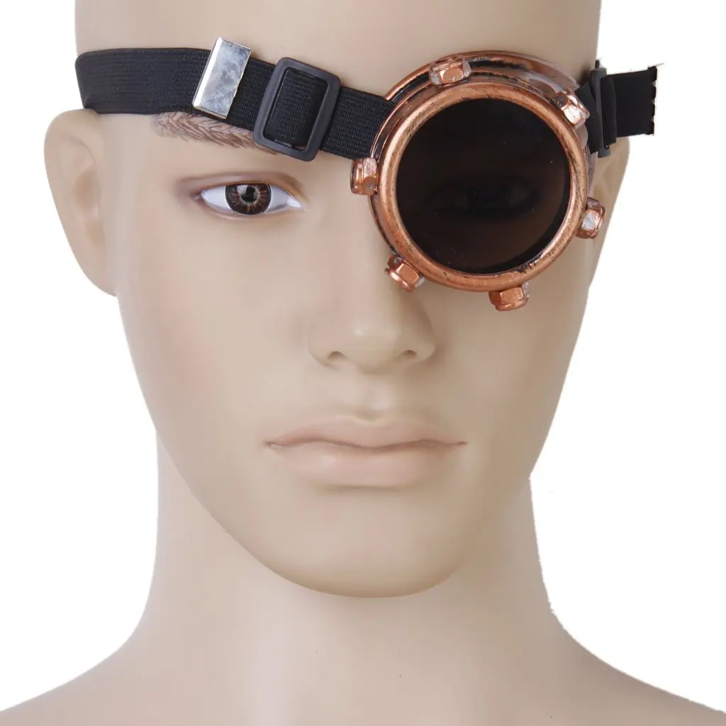 Защитные очки Винтаж стимпанк очки Циклоп goggles Готический Косплей Костюм для левого глаза(медь
