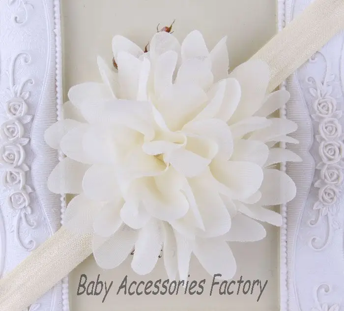 (2 шт./лот) повязка на голову для девочек с 4 ''шифоновым тюлевым цветком