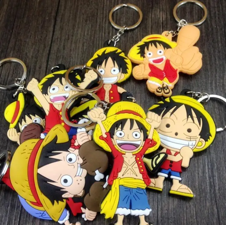 Цепочка для ключей Luffy Chopper Ace двусторонняя цепочка брелок ручной работы из ПВХ