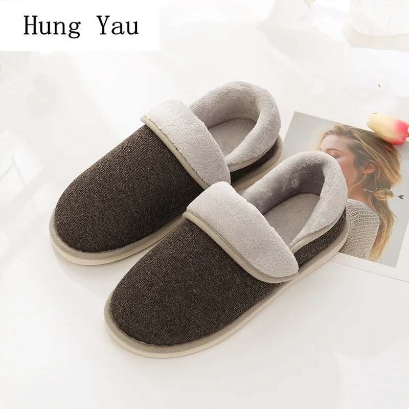 

Men Slippers Flips Flops 2018 Winter Warm Shoes Man Fashion Solid Platform Female Slides Non-slip Flat Indoor Comfortable