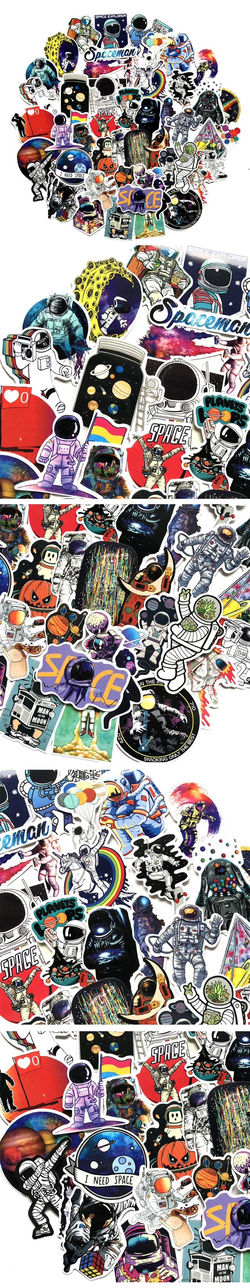 50 шт./упак. Мультяшные игрушки doodle стикер космонавт чемодан прохладном стикеры скейтборд стикеры gxtz1