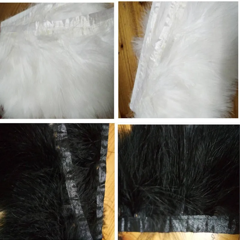 Wholesale 1 yards white/black Turkey fluff feathers ribbon 8-9cm/3-4 inches | Дом и сад