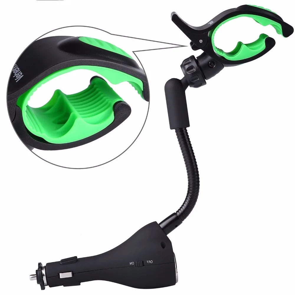 Universal Car Phone Holder Mount with USB Charger Cigarette Lighter Cradles for iPhone Samsung Nokia HTC Xiaomi 3.5-6.3&quot Phones |