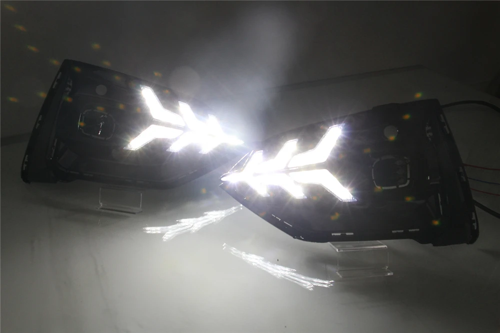 CSGJMY 2 шт. автомобильный светодиод DRL дневные ходовые огни противотуманная фара вождение свет с поворотным желтым сигналом стиль реле для Ford Focus