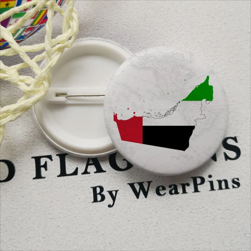 Объединенные Арабские Эмираты флаг карта Олово Кнопки булавки ЛГБТ гей радуга