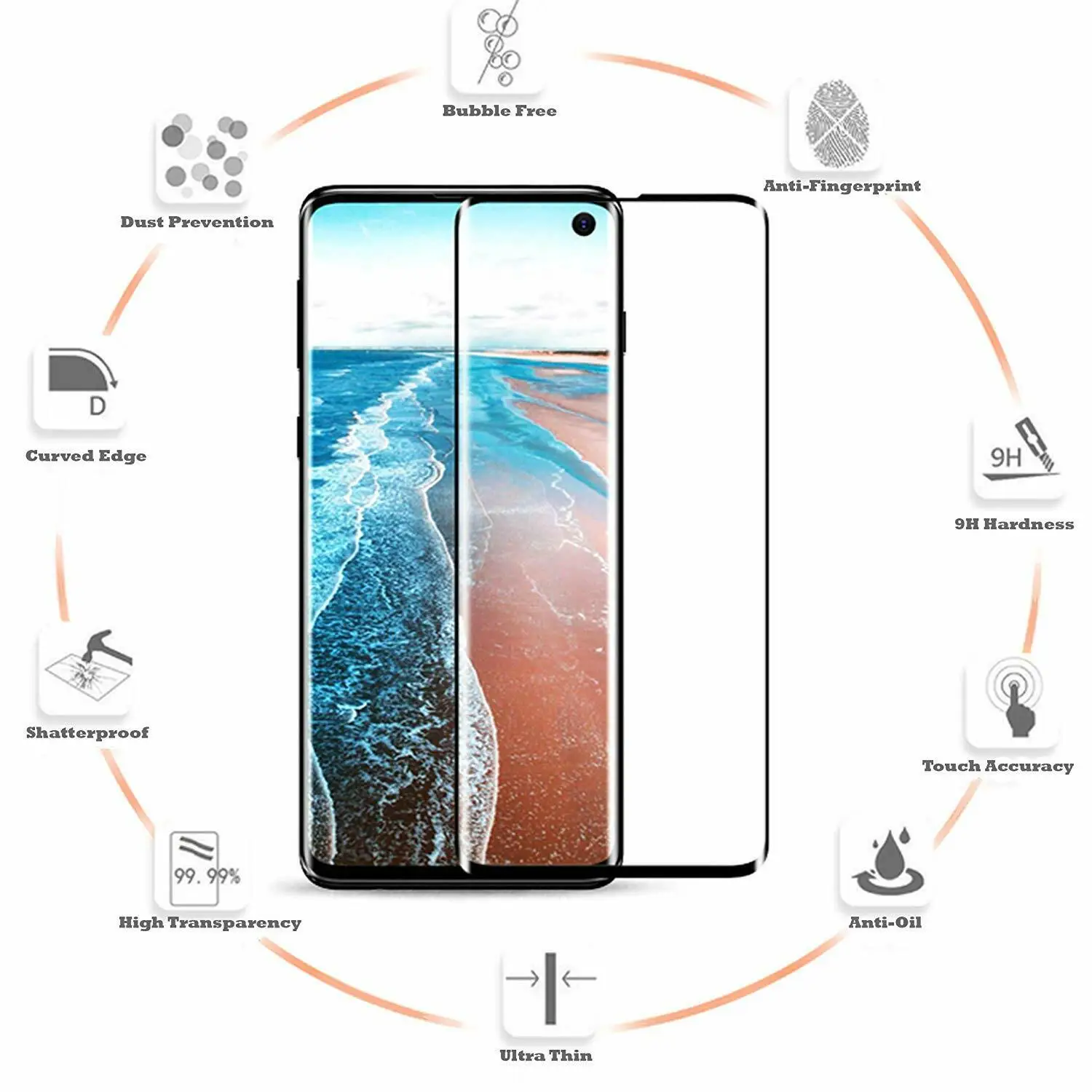 Чехол из закаленного стекла для Samsung Galaxy S8 S9 Plus 9H прочная 5D изогнутая Защита