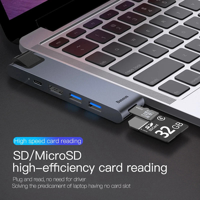 Baseus Тип USB C концентратор на HDMI RJ45 Ethernet мульти 3 0 Thunderbolt Мощность адаптер для MacBook Pro
