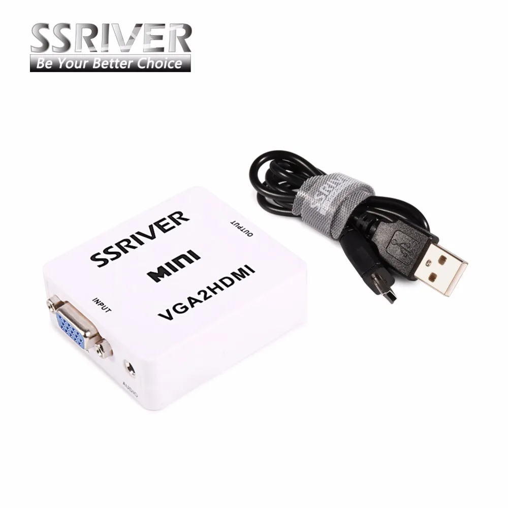 Мини 1080 P VGA к HDMI адаптер конвертер VGA2HDMI разъем с аудио для портативных ПК HDTV