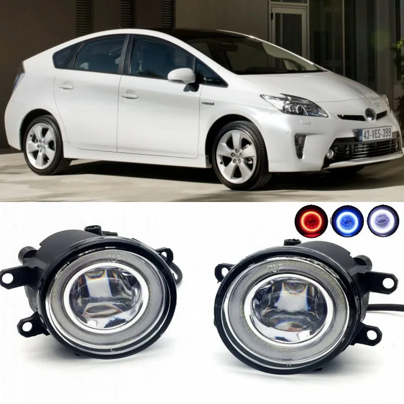Для Toyota Prius XW30 2009 2015 2 в 1 светодиодный Cut Line объектива Противотуманные фары лампы 3