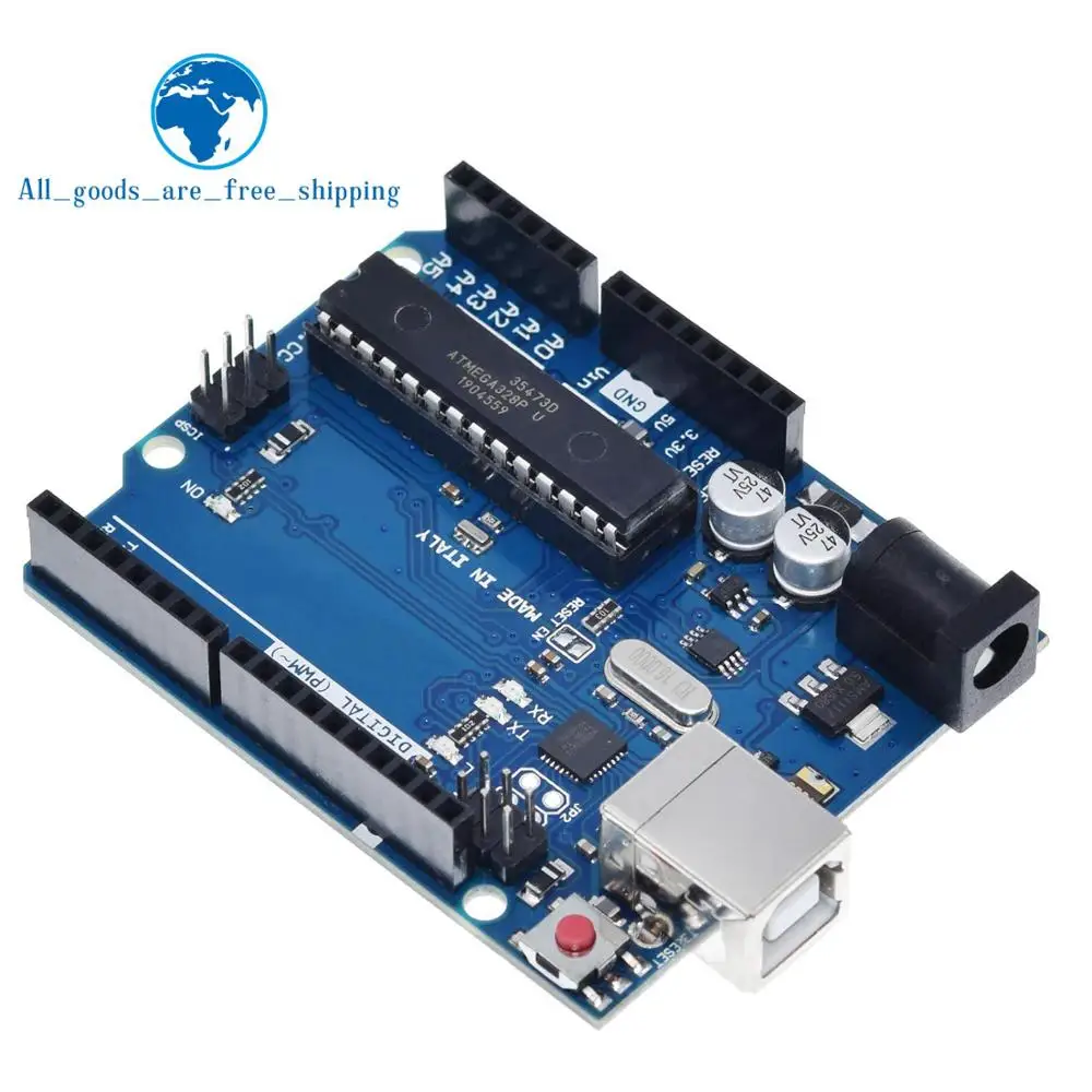 1 Комплект UNO R3 официальная коробка ATMEGA16U2+ MEGA328P чип для Arduino UNO R3 макетная плата+ USB кабель - Цвет: UNO R3
