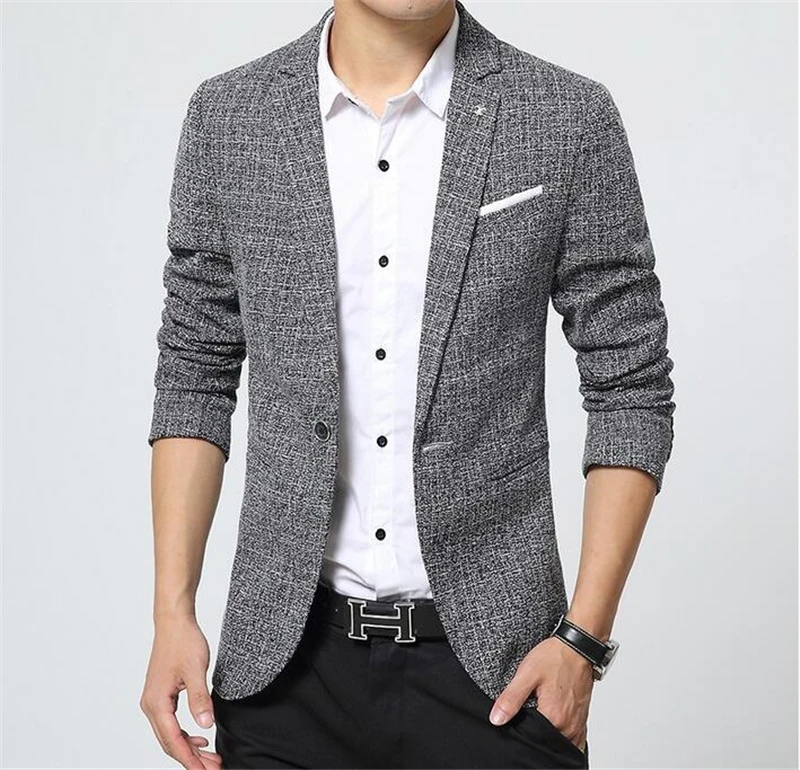 Новые 2016 Моды для Мужчин Пиджак Пиджаки Отложным Воротником Случайные Мужские