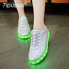 7ipupas, Китай, однотонная Серебристая детская обувь, светящиеся повседневные кроссовки для тренировок, все виды спорта, дышащие светящиеся кроссовки Slipony, кроссовки