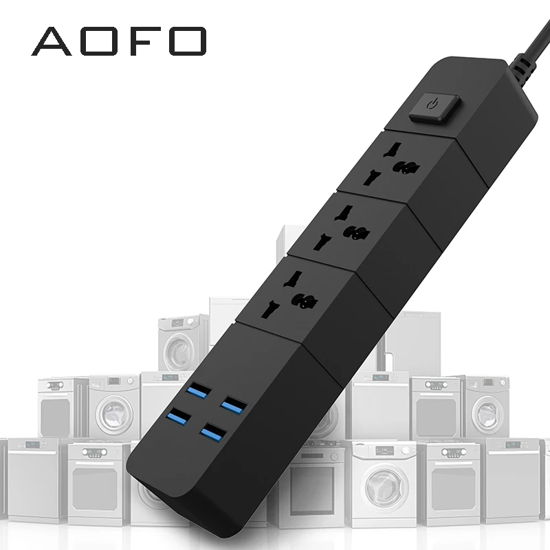 Полоски питания с 3 выходами 4 usb порта защита от перенапряжения универсальная