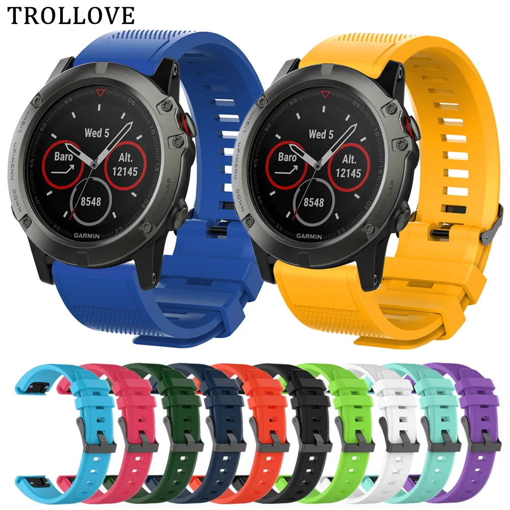 Ремешок силиконовый для наручных часов быстросъемный браслет Garmin Fenix 5X 5 5S plus S60 3 HR