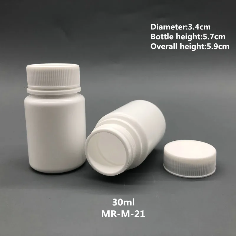 Белая фармацевтическая пустая пластиковая бутылка для таблеток HDPE с широким