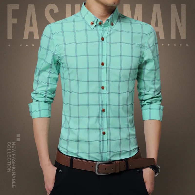 Camisa Hombre белая клетчатая рубашка 5XL с длинным рукавом мужская полосатая