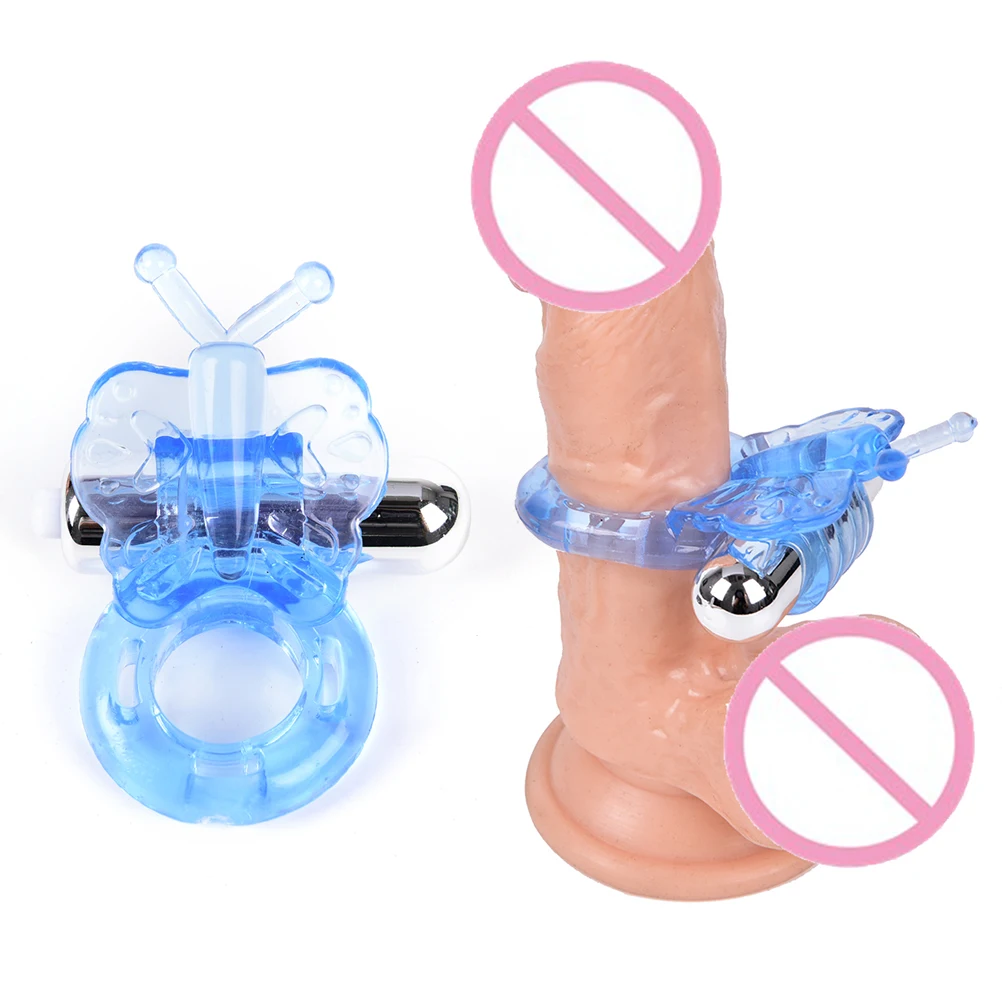 Мощный вибратор TPE секс магазин бабочка вибрирующий пенис кольцо игрушки для