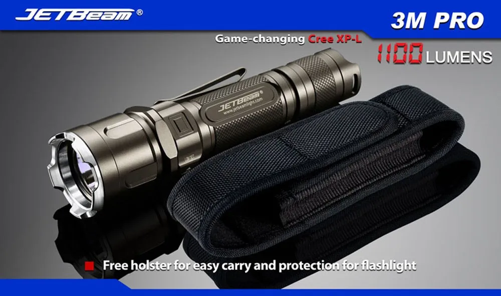 Тактический фонарь JETBEAM IIIM PRO CREE XP L светодиодный 1100 люменов дальность луча 320