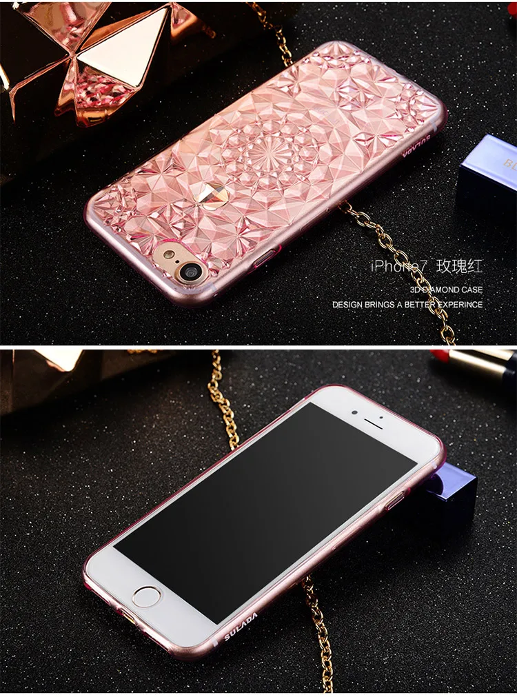 Gurioo стразы, силиконовый чехол для iPhone 6, 6 S, 7, 8 Plus, блестящий, милый, роскошный, 3D, Алмазный чехол, золотой, розовый, для iPhone, Coque Fundas