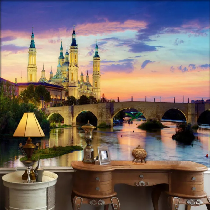 Пользовательские 3d обои красивые и эффектные Риверсайд декорации фон спальня