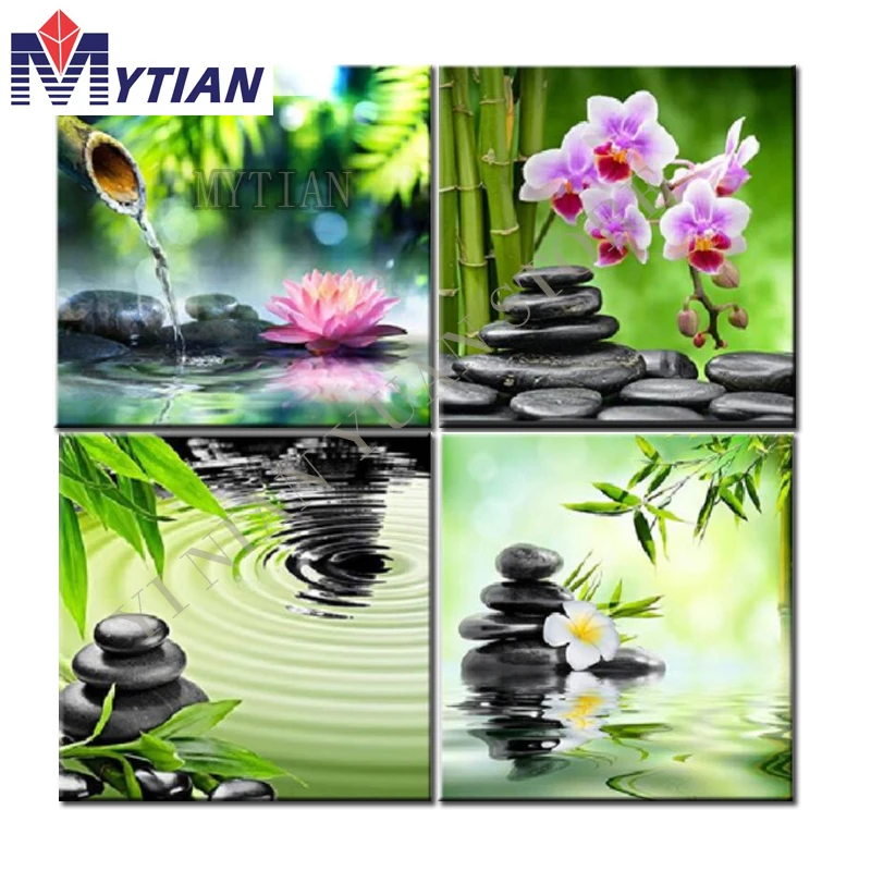 3D Алмазная картина бамбуковая каменная Настенная Наклейка кристальная