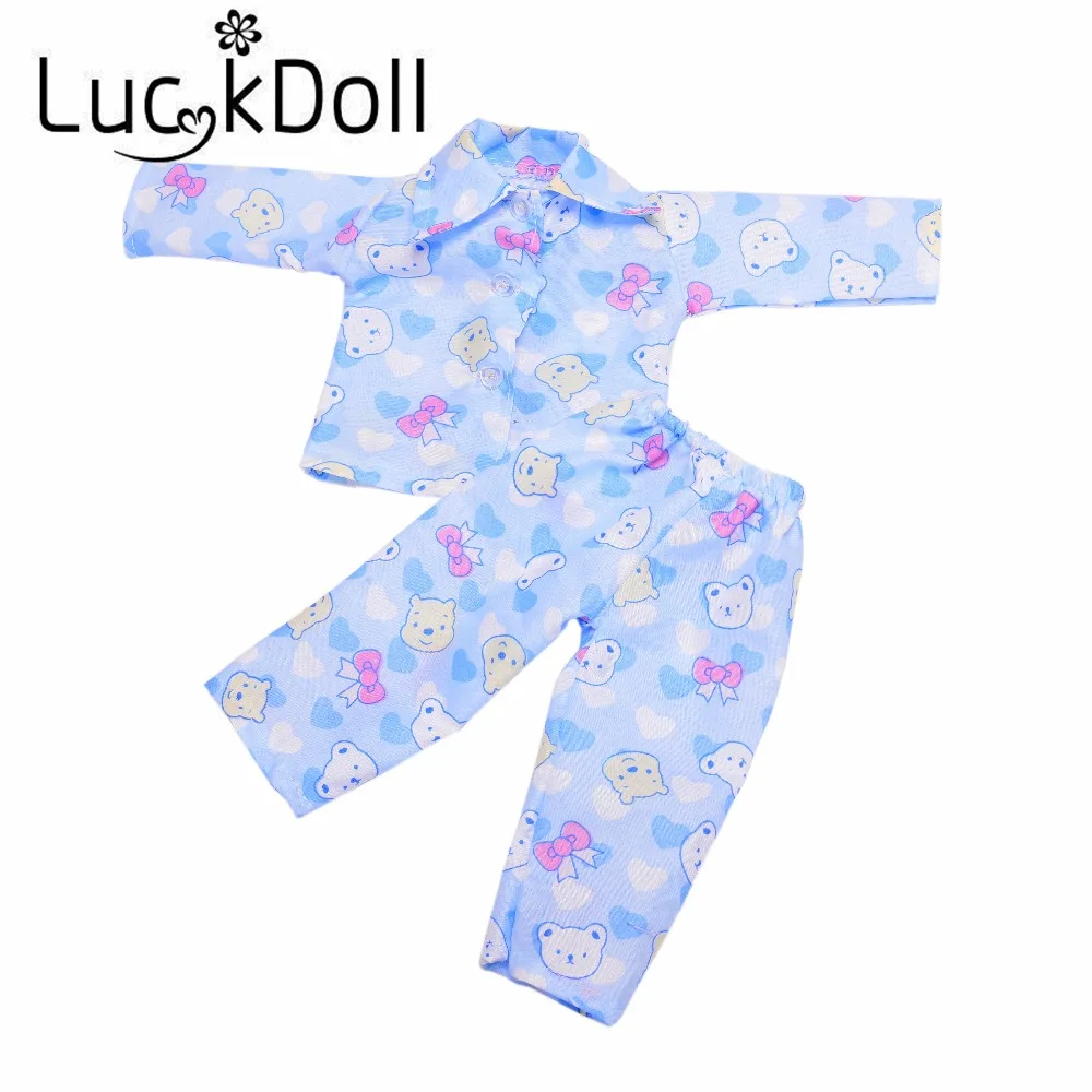 LUCKDOLL много стилей пижамы подходят 18 дюймов Американский 43 см Кукла одежда аксессуары, игрушки для девочек, поколение, подарок на день рождения